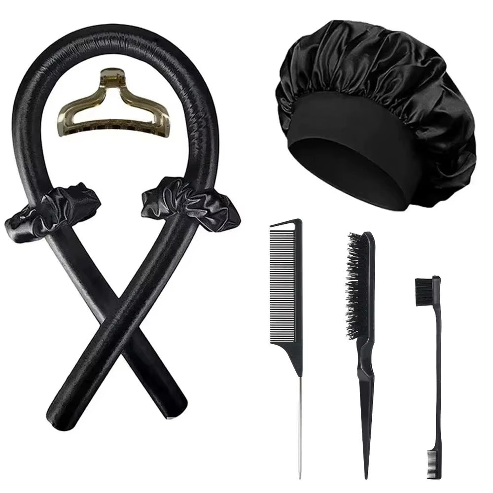 No-Heat Curling Iron Set Night Cap Hair Roller Set Lazy Hair Curlers Headband Hairs Rollers Bristle Brush Hair Styling Tools