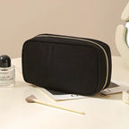 New Minimalist Corduroy Makeup Bag Hand in Hand, Large Capacity Travel Cosmetics Storage Bag, Makeup Bag for Women