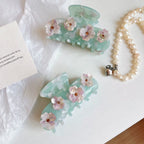 NEW Ice Blue Colour Hair Claw Three Dimensional Flowers Acetate Hair Claw Clip Hair Accessories for Women Girls