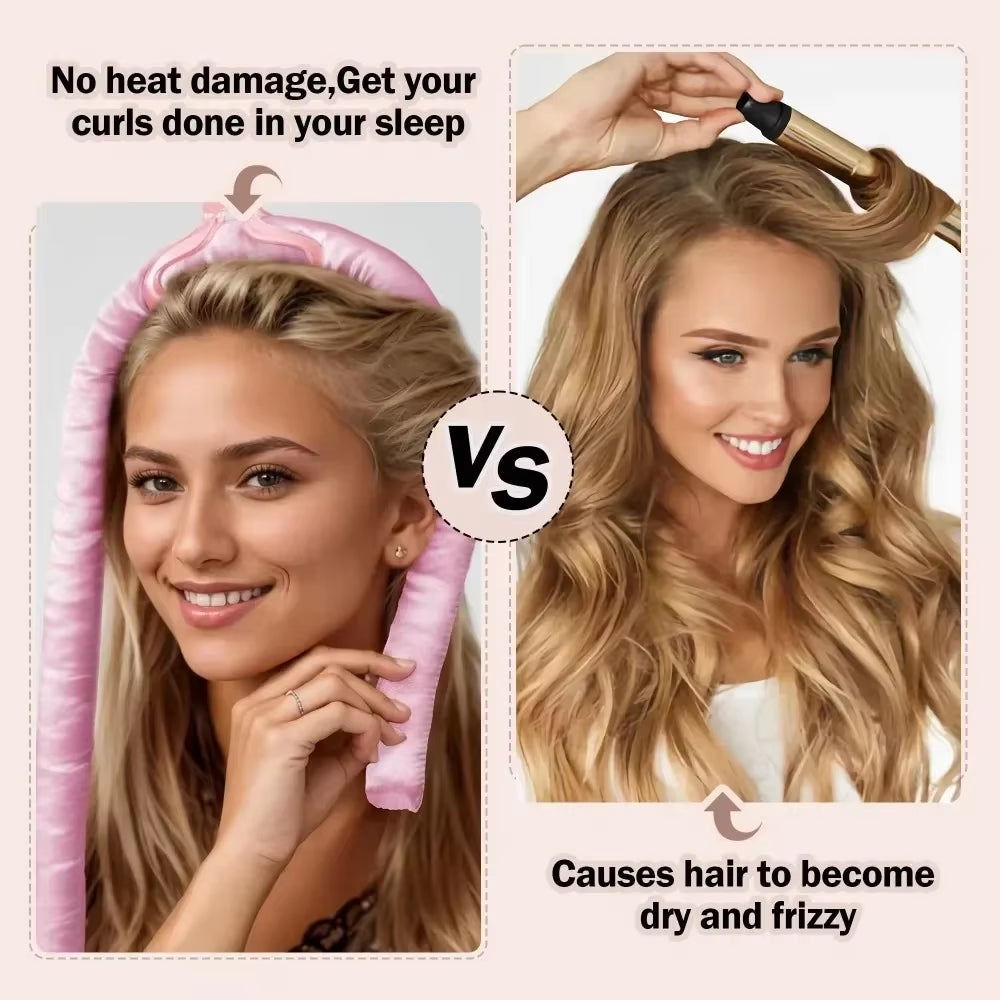 No-Heat Curling Iron Set Night Cap Hair Roller Set Lazy Hair Curlers Headband Hairs Rollers Bristle Brush Hair Styling Tools