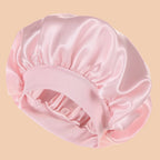 1Pc Women'S Solid Color Satin Wide-Brimmed Shower Cap, Suitable for Daily Use Silk Bonnet Satin Bonnet