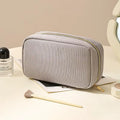 New Minimalist Corduroy Makeup Bag Hand in Hand, Large Capacity Travel Cosmetics Storage Bag, Makeup Bag for Women