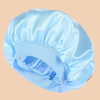 1Pc Women'S Solid Color Satin Wide-Brimmed Shower Cap, Suitable for Daily Use Silk Bonnet Satin Bonnet