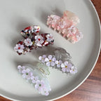 DS 8CM Rhinestone Flower Hair Claws Acetate Claw Clips Sweet Flower Series Crab Hair Clips for Women Girls Hair Accessories