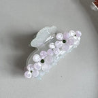 DS 8CM Rhinestone Flower Hair Claws Acetate Claw Clips Sweet Flower Series Crab Hair Clips for Women Girls Hair Accessories