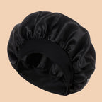 1Pc Women'S Solid Color Satin Wide-Brimmed Shower Cap, Suitable for Daily Use Silk Bonnet Satin Bonnet