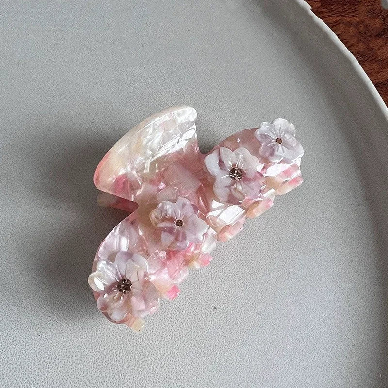 DS 8CM Rhinestone Flower Hair Claws Acetate Claw Clips Sweet Flower Series Crab Hair Clips for Women Girls Hair Accessories