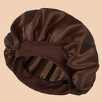 1Pc Women'S Solid Color Satin Wide-Brimmed Shower Cap, Suitable for Daily Use Silk Bonnet Satin Bonnet