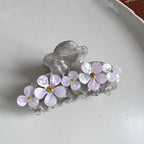 DS 8CM Rhinestone Flower Hair Claws Acetate Claw Clips Sweet Flower Series Crab Hair Clips for Women Girls Hair Accessories